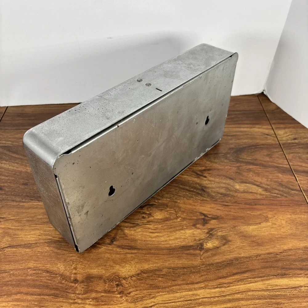 Chrome Kleenex Tissue Dispenser Metal Box Holder MCM Wall Car Mount Vtg NO KEY